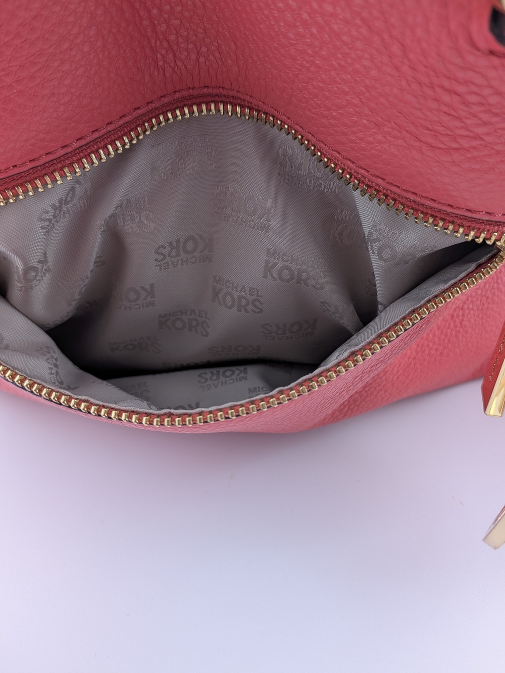 Michael Kors Coral Pebbled Leather Satchel with Gold Hardware - Picture 7 of 12